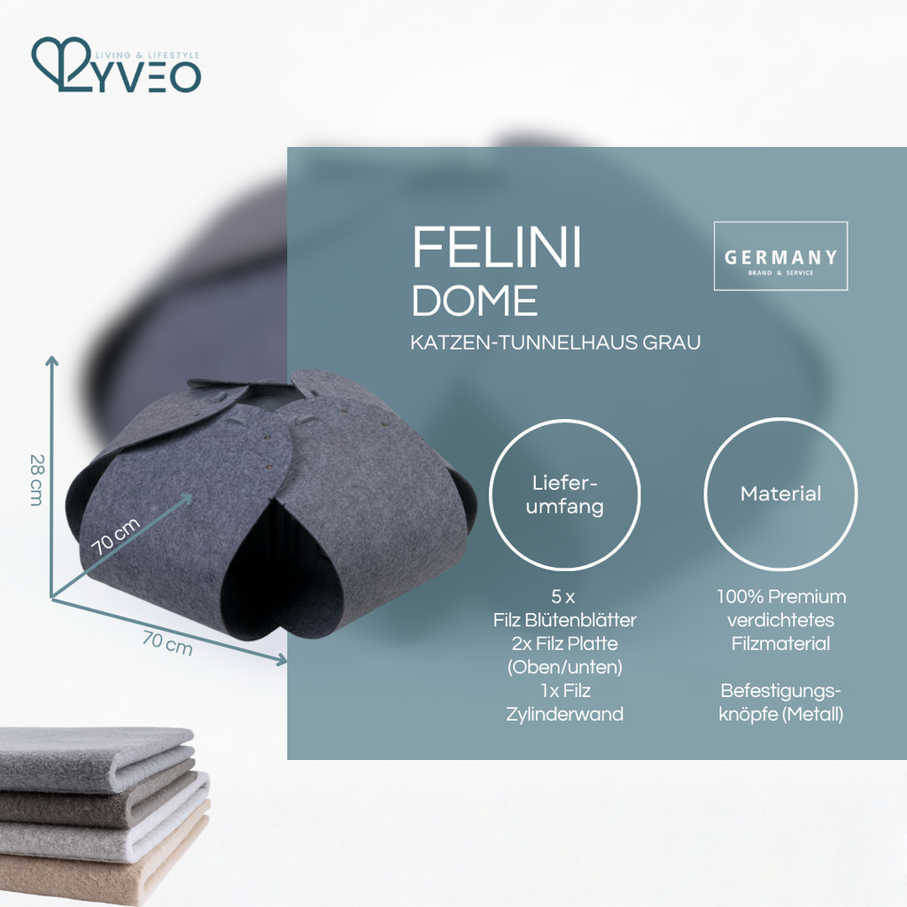 Lyveo Felini Dome XL Katzenhaus aus Filz