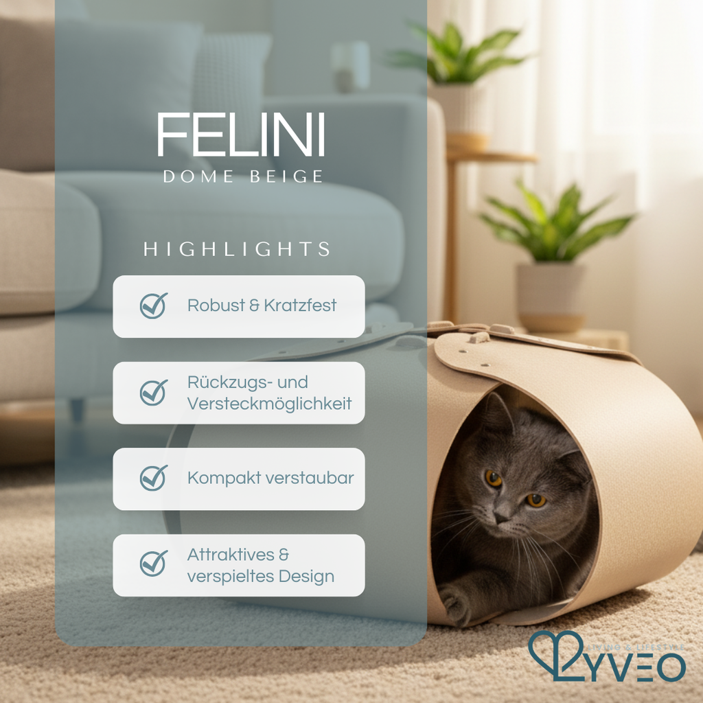 Lyveo Felini Dome XL Katzenhaus aus Filz