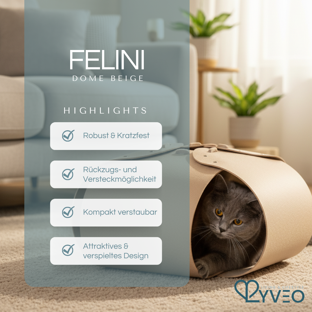 Lyveo Felini Dome XL Katzenhaus aus Filz