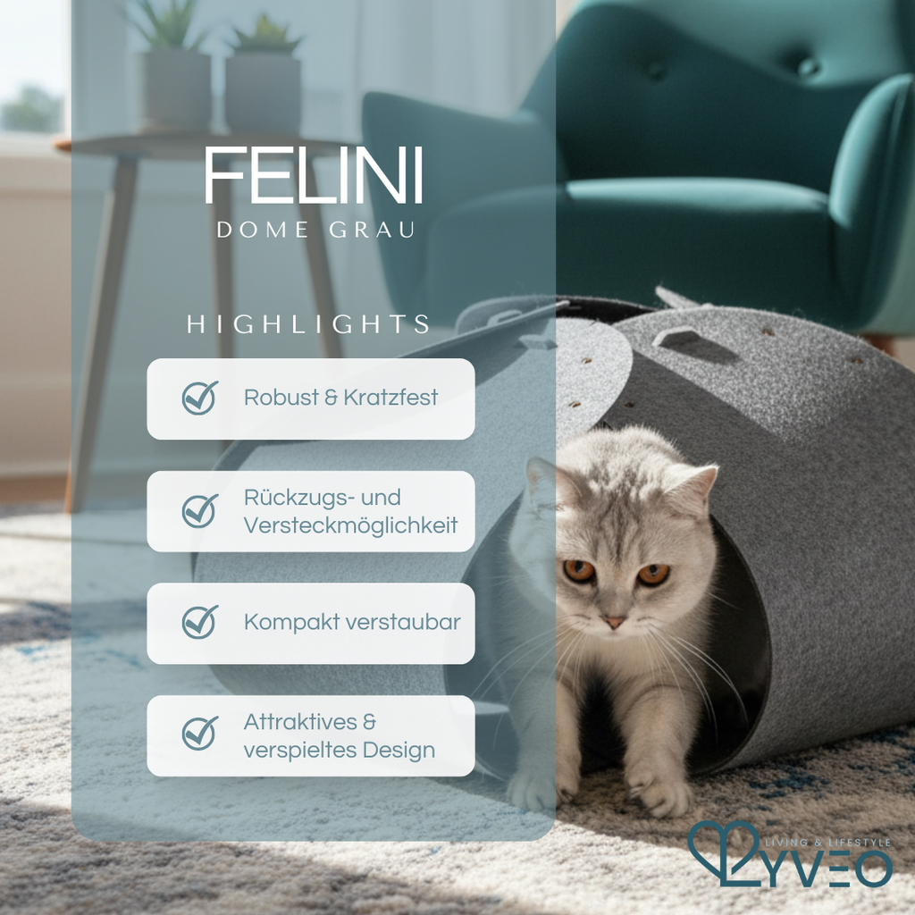 Lyveo Felini Dome XL Katzenhaus aus Filz