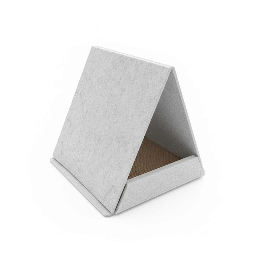 Lyveo FELINI Home Tent - Katzen Kratzhaus aus Filz mit wechselbarer Kratzpappe