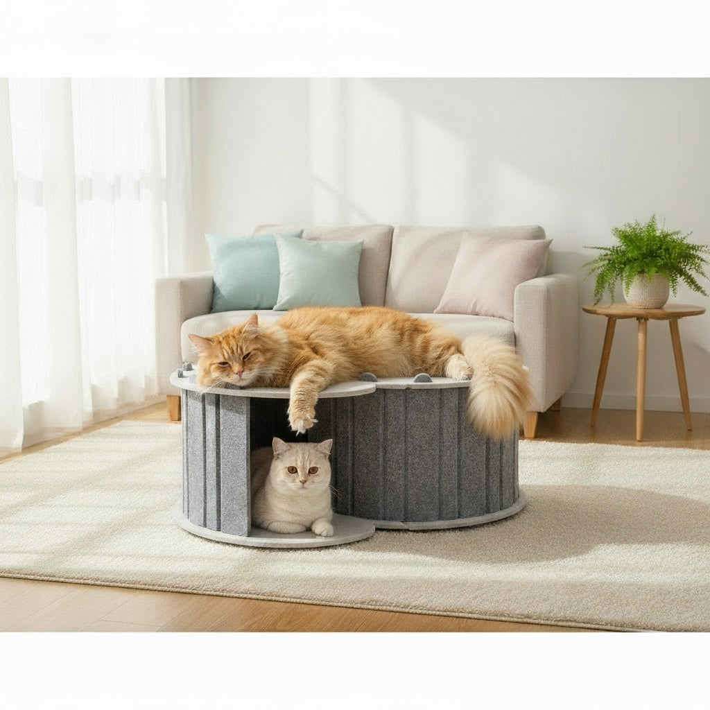 Lyveo Felini Tunnel XL Katzenhaus aus Filz