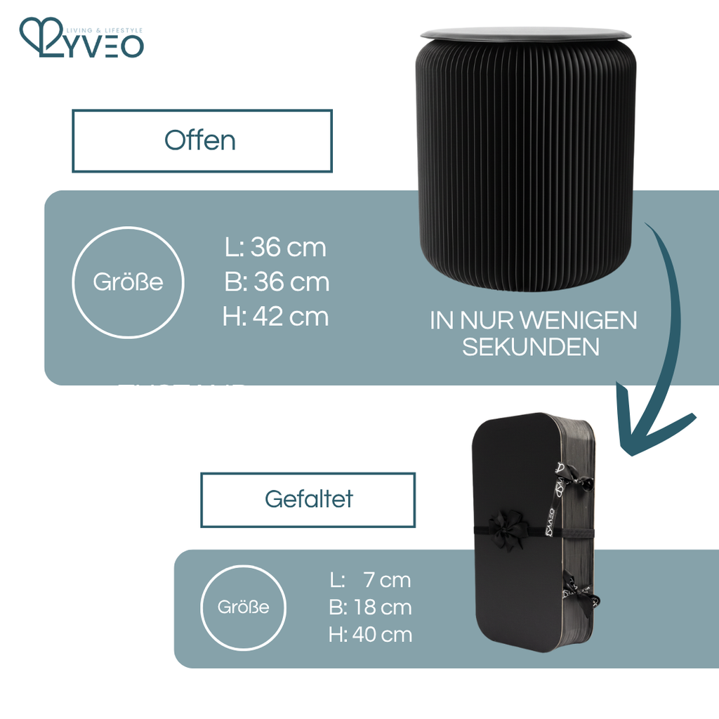 Lyveo PAPLI Papierhocker aus Papier - Faltbar