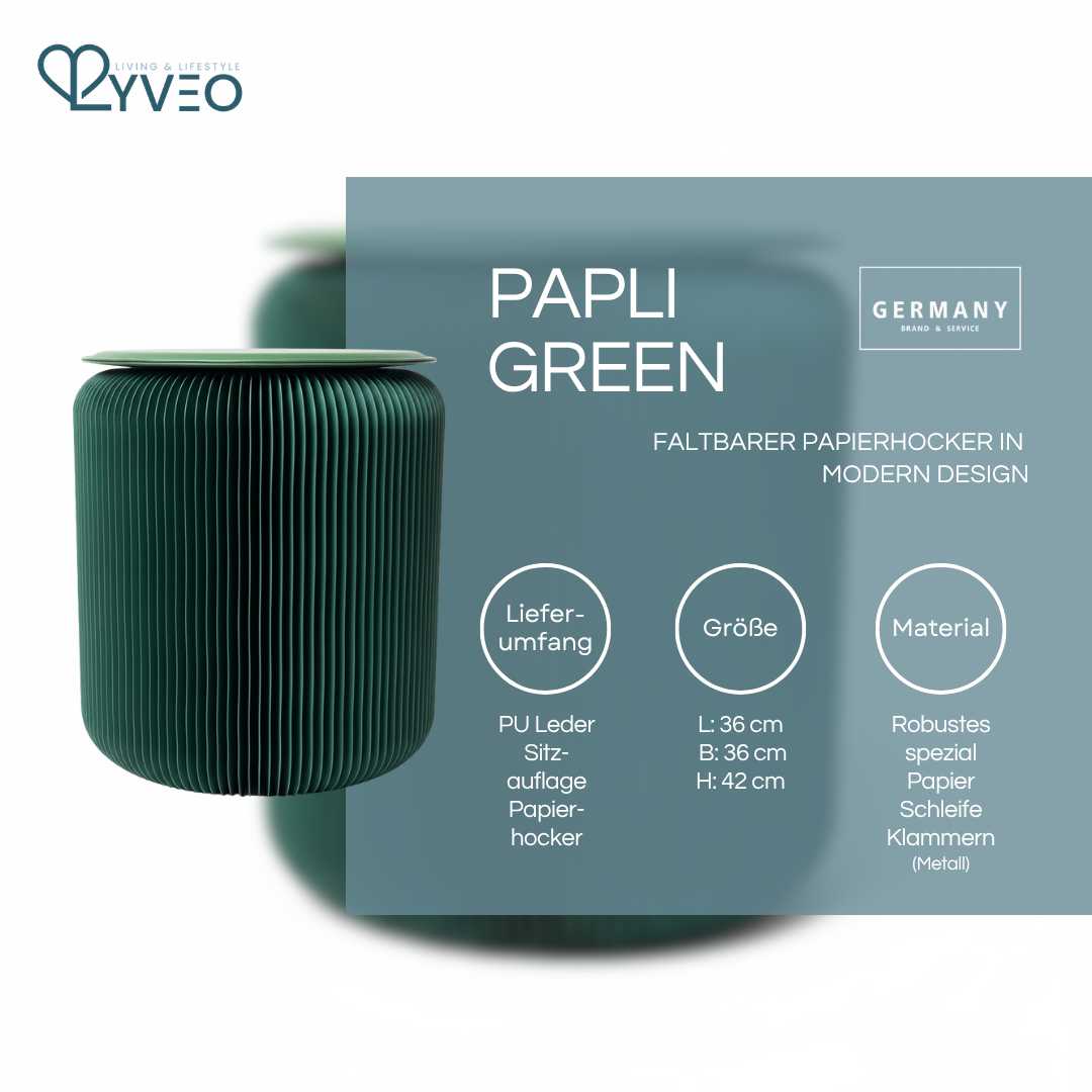 Lyveo PAPLI Papierhocker aus Papier - Faltbar