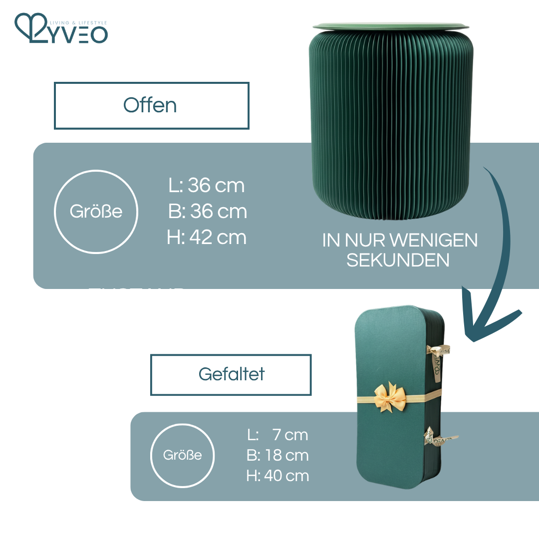 Lyveo PAPLI Papierhocker aus Papier - Faltbar