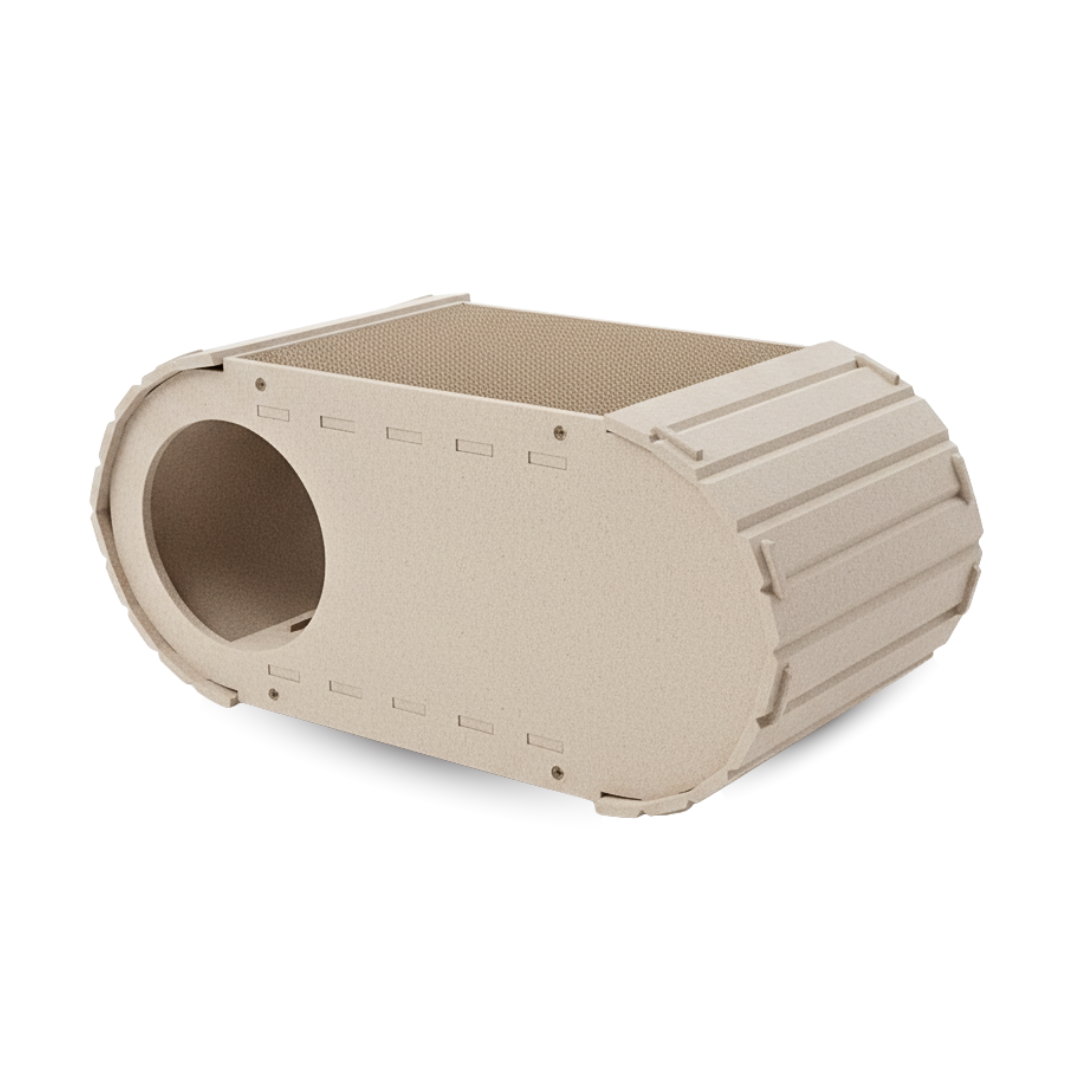 Lyveo SCRAPLI Home Lounge - Premium Katzen Kratzhaus aus Filz mit 2x Kratzpappe auswechselbar