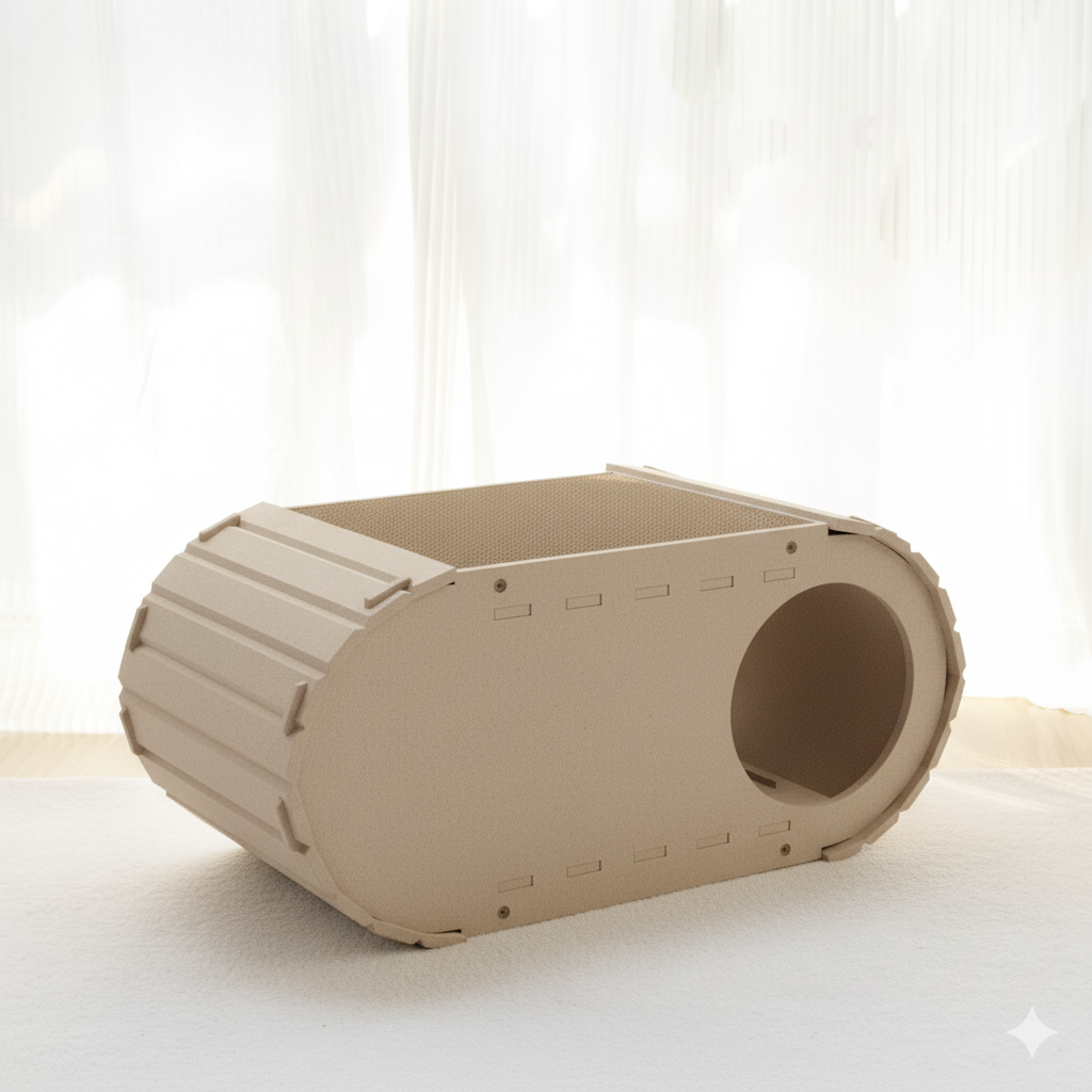 Lyveo SCRAPLI Home Lounge - Premium Katzen Kratzhaus aus Filz mit 2x Kratzpappe auswechselbar