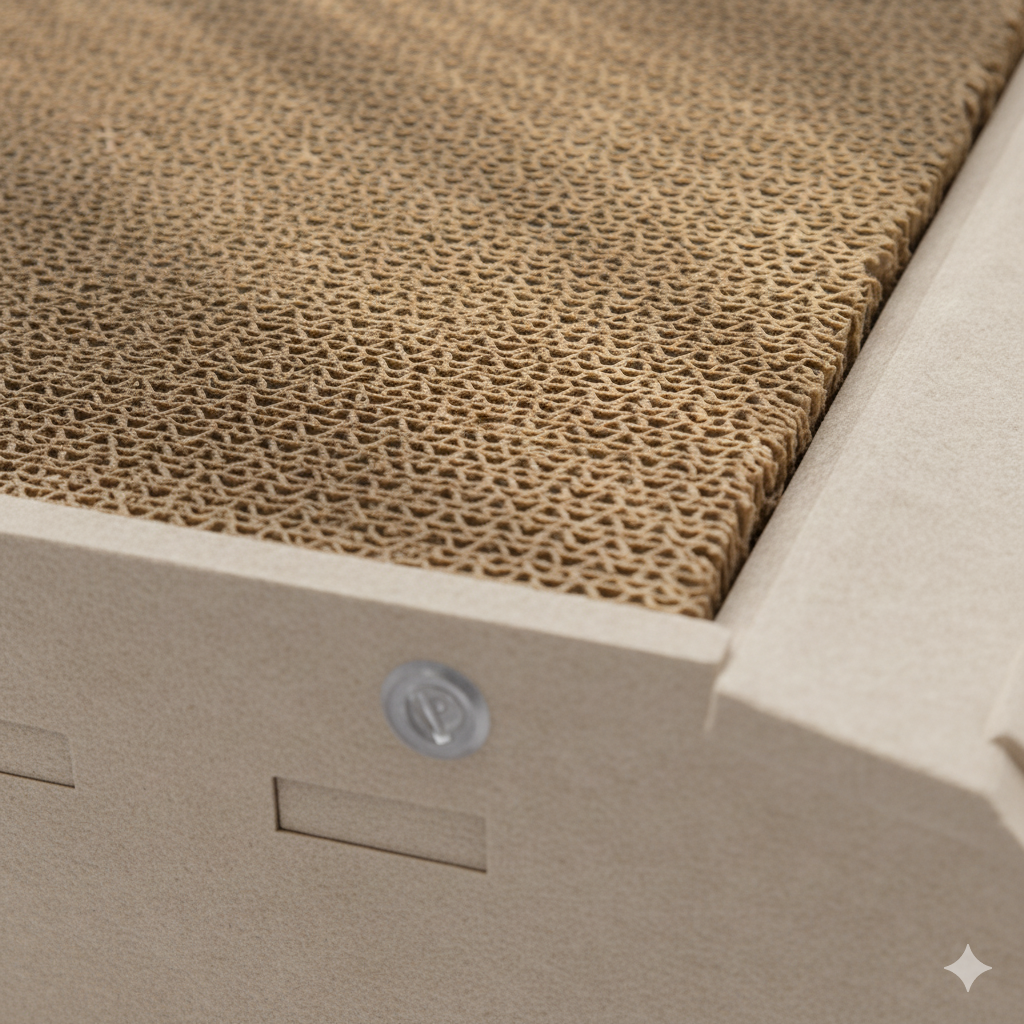 Lyveo SCRAPLI Home Lounge - Premium Katzen Kratzhaus aus Filz mit 2x Kratzpappe auswechselbar