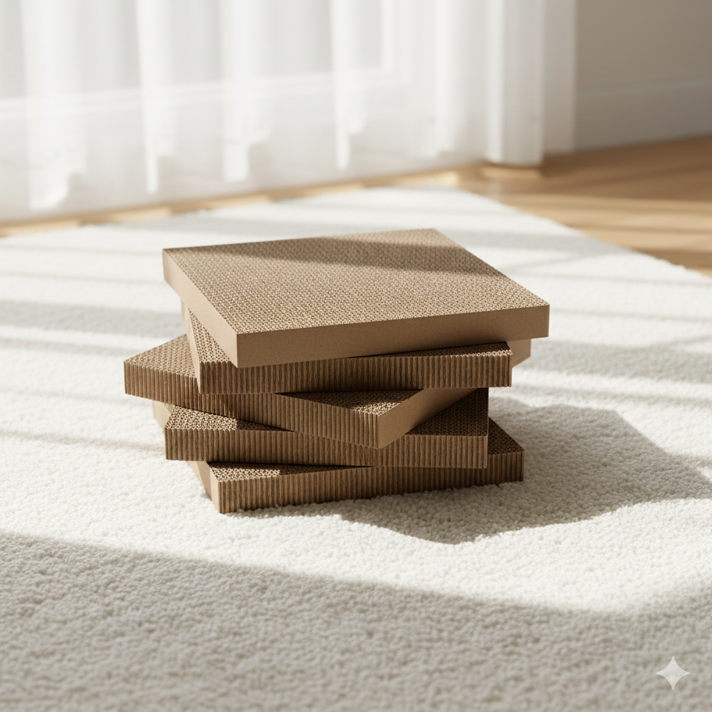 Lyveo SCRAPLI Square - Rechteckige Premium Katzen Ersatzpappe 5er Set