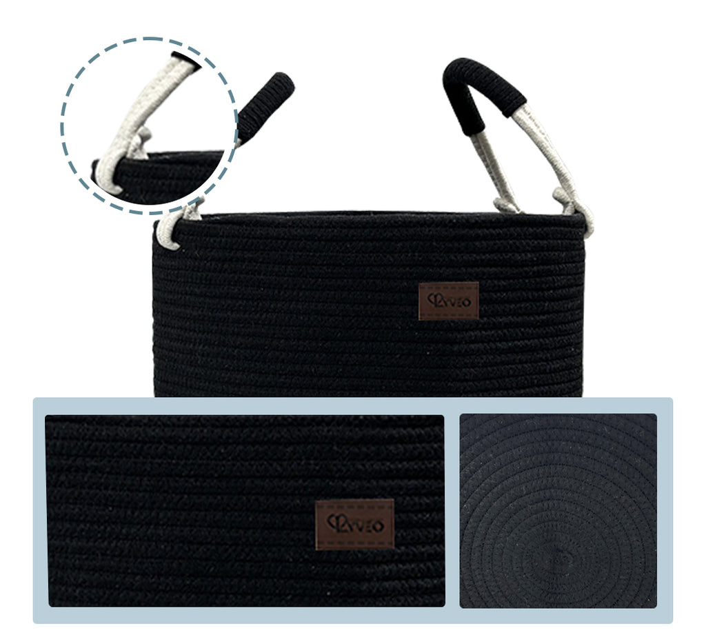 Lyveo Wäschekorb 100% Baumwolle