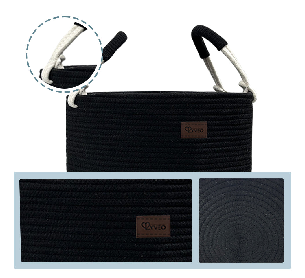 Lyveo Wäschekorb 100% Baumwolle