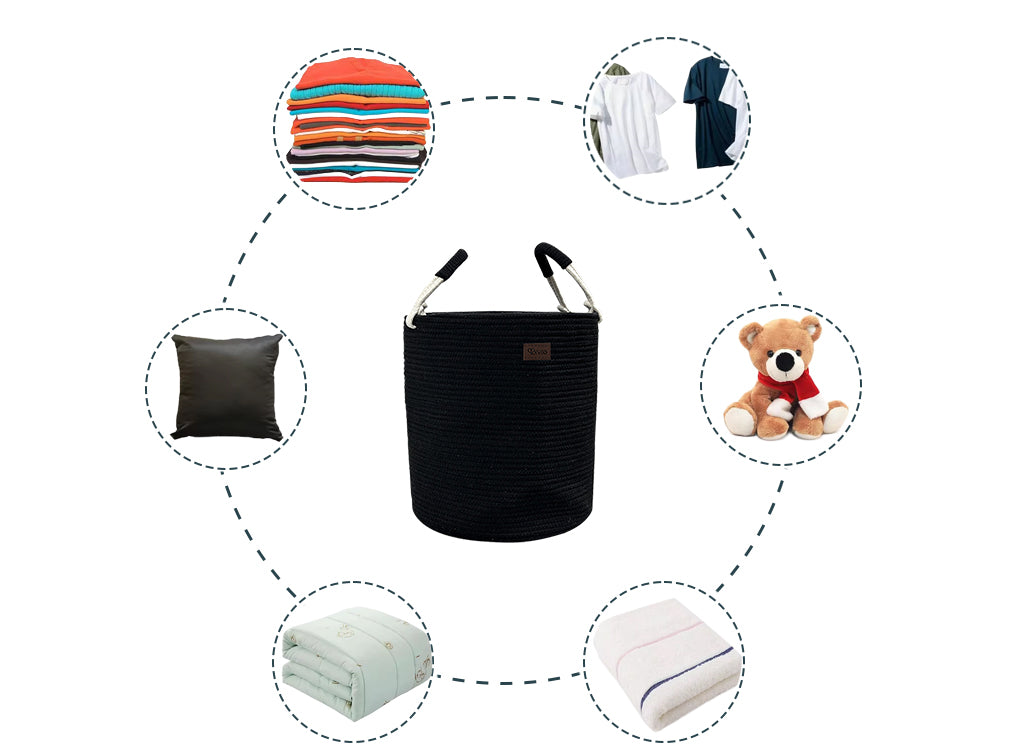 Lyveo Wäschekorb 100% Baumwolle