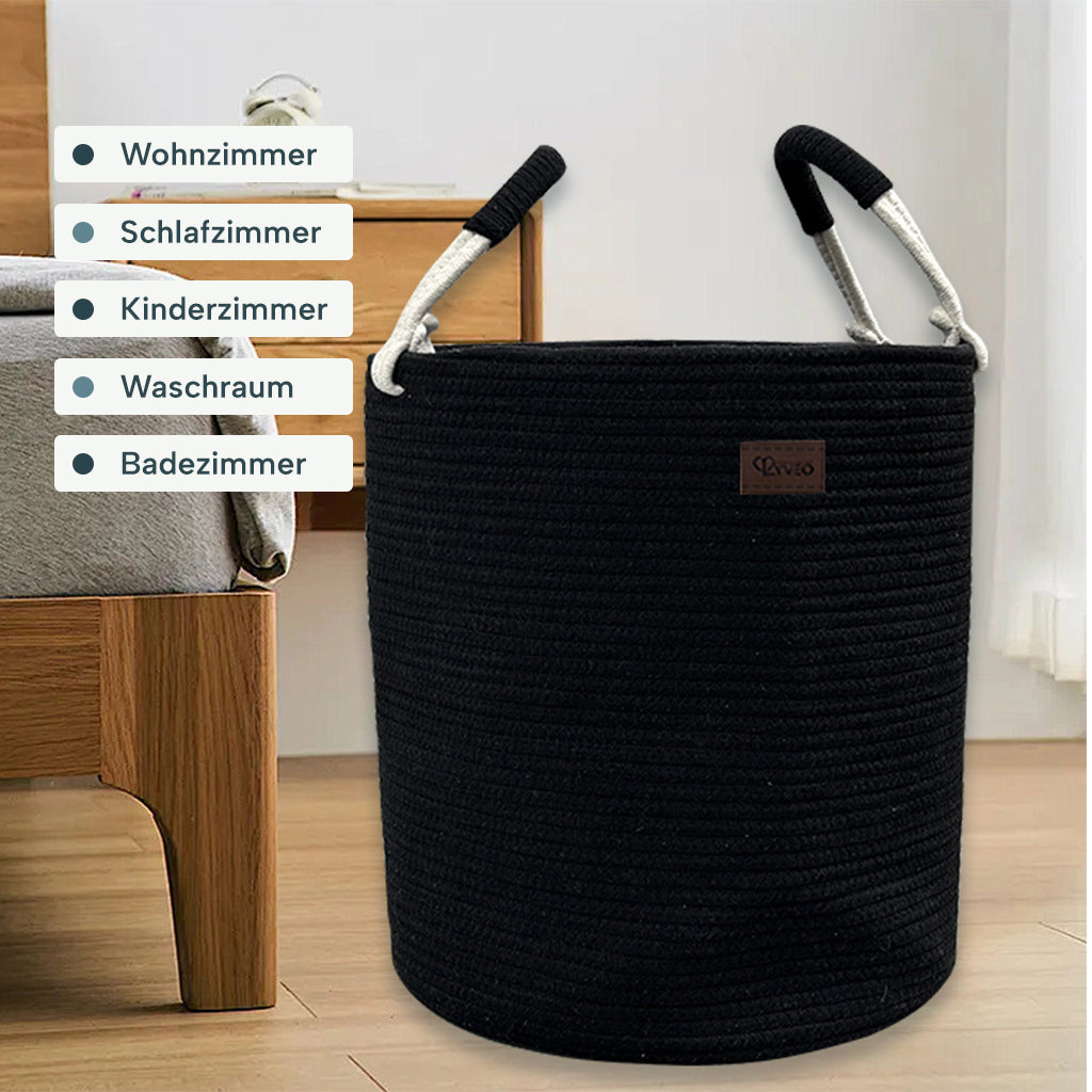 Lyveo Wäschekorb 100% Baumwolle