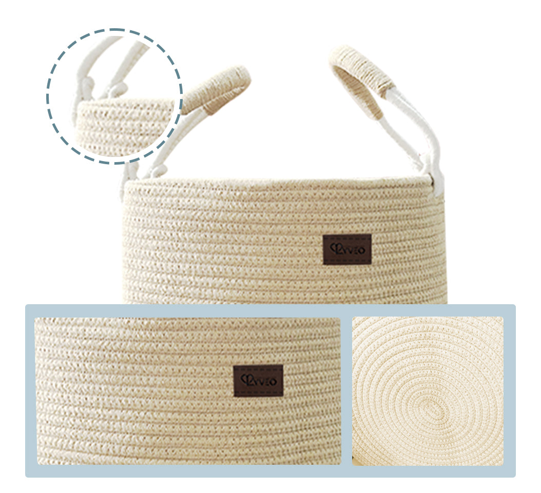 Lyveo Wäschekorb 100% Baumwolle