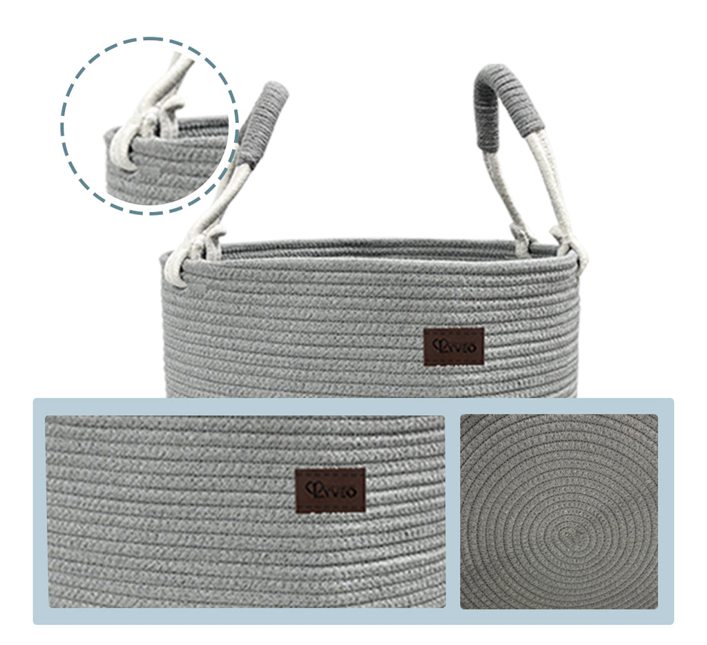 Lyveo Wäschekorb 100% Baumwolle