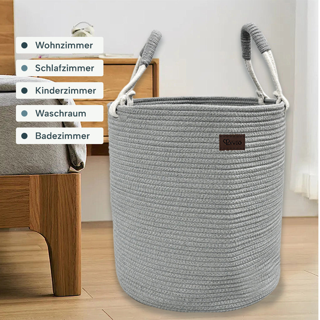Lyveo Wäschekorb 100% Baumwolle